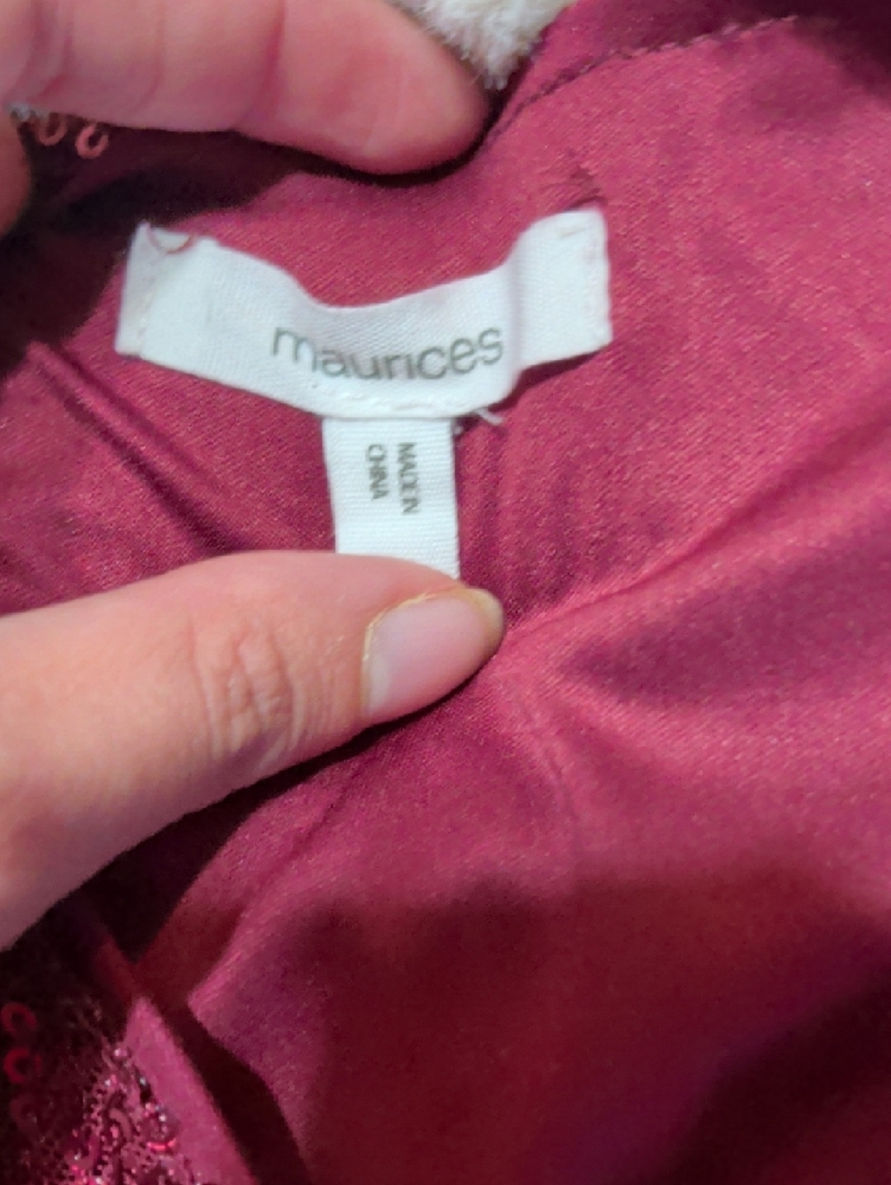 Maurices‎ Sparkle Wrap Dress - Burgundy - Picture 2 of 2